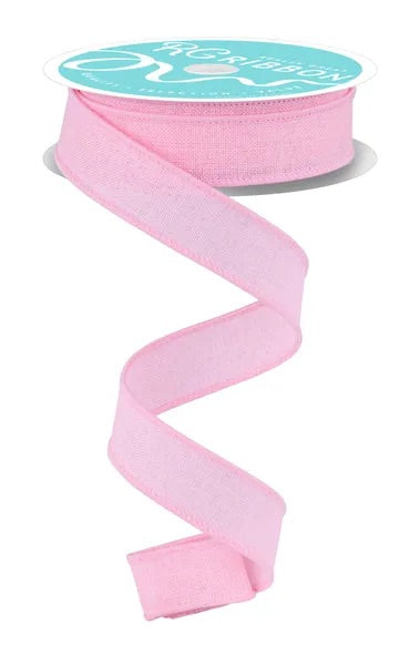 Wired Light Pink Royal Burlap Linen Ribbon-7/8”x10 Yards