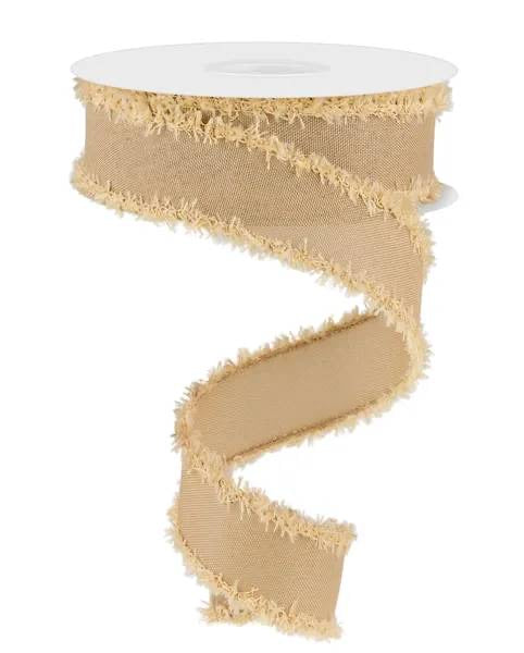 Wired Faux Royal Natural Burlap Drift Ribbon- 1.5”x10 Yards
