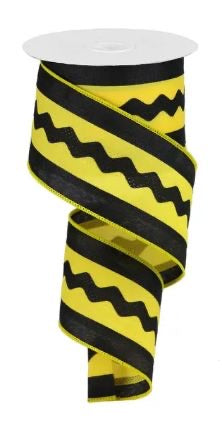Wired Black and Yellow Ric Rac Ribbon-2.5”x10 Yards