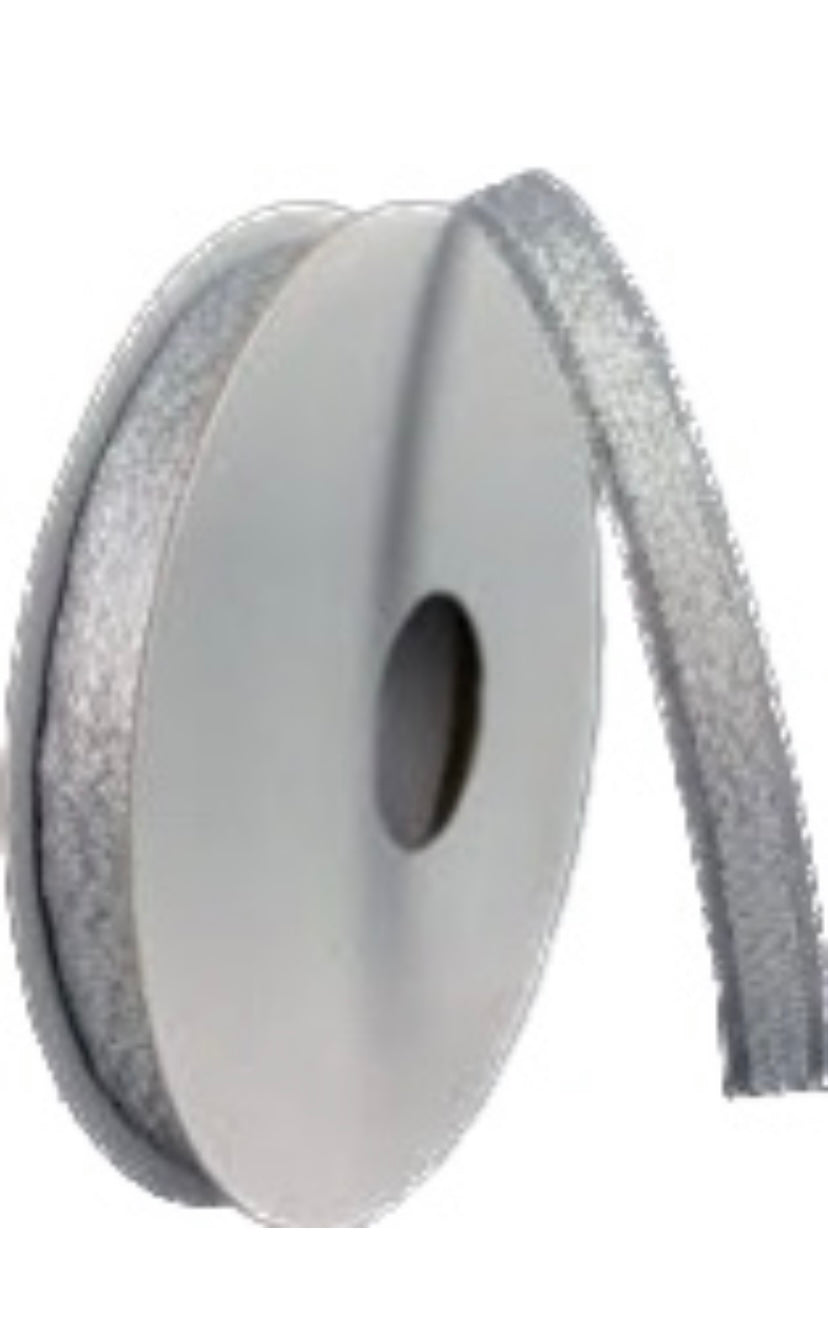 Silver Metallic Ribbon- 3/8”x10 Yards
