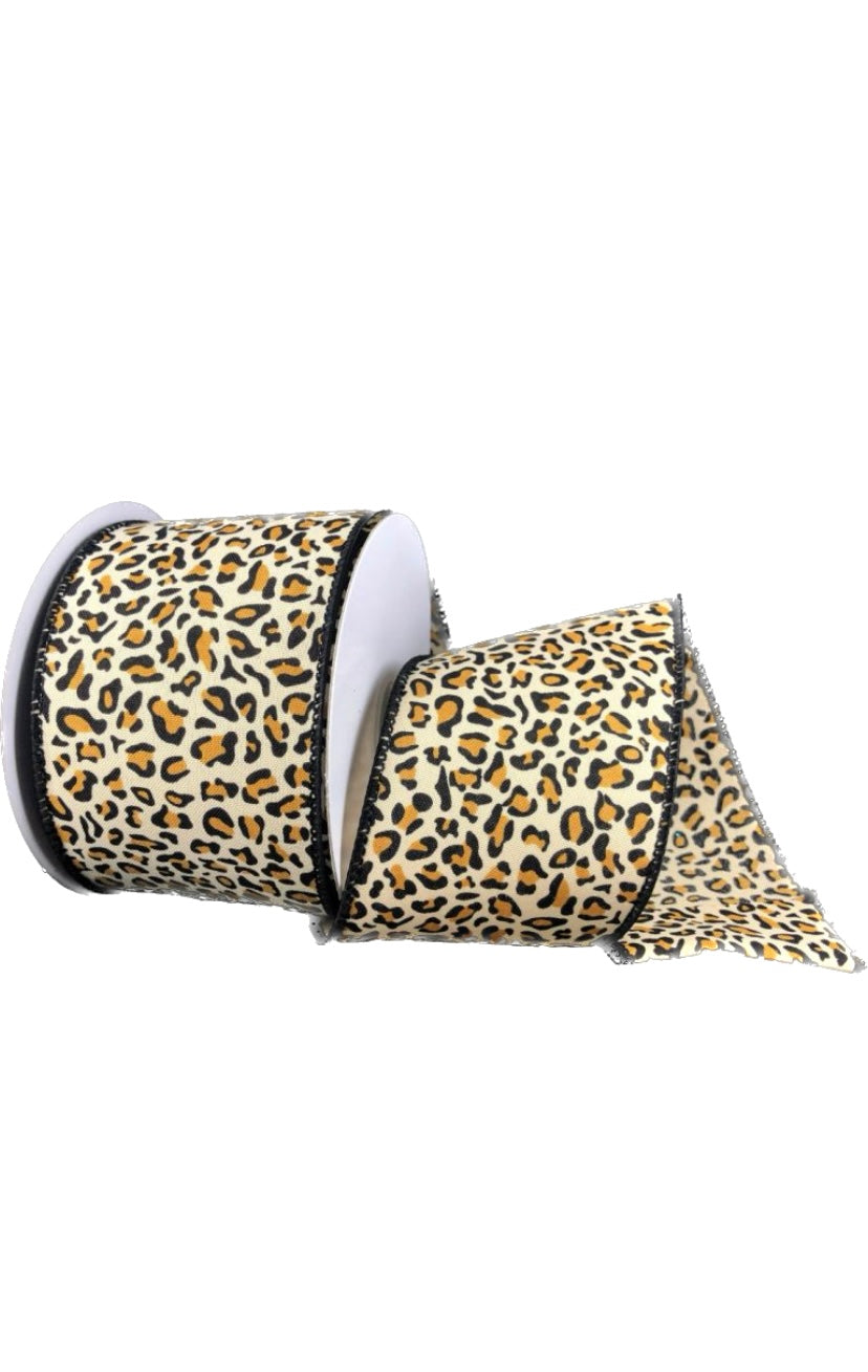 Wired Petite Satin Cheetah Ribbon-2.5”x10 Yards