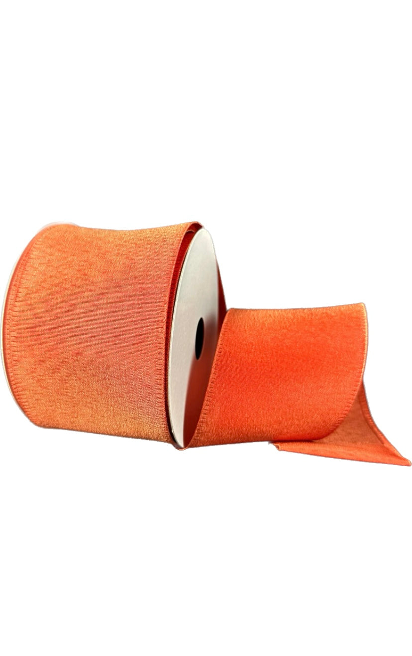 Wired Rust Satin Ribbon- 2.5”x10 Yards