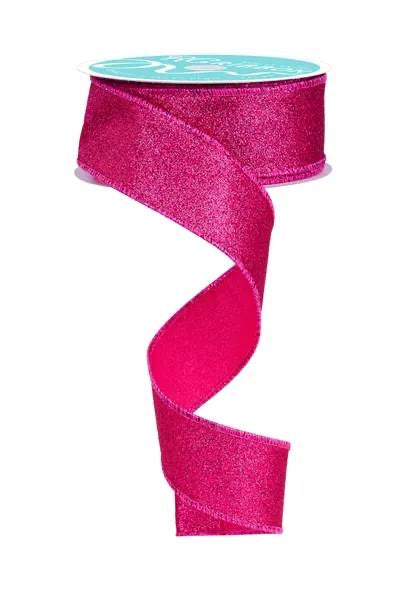 Wired Pink Laser Glitter Ribbon- 1.5”x10 Yards