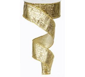 Wired Gold Metallic Ribbon- 1.5”x50 Yards