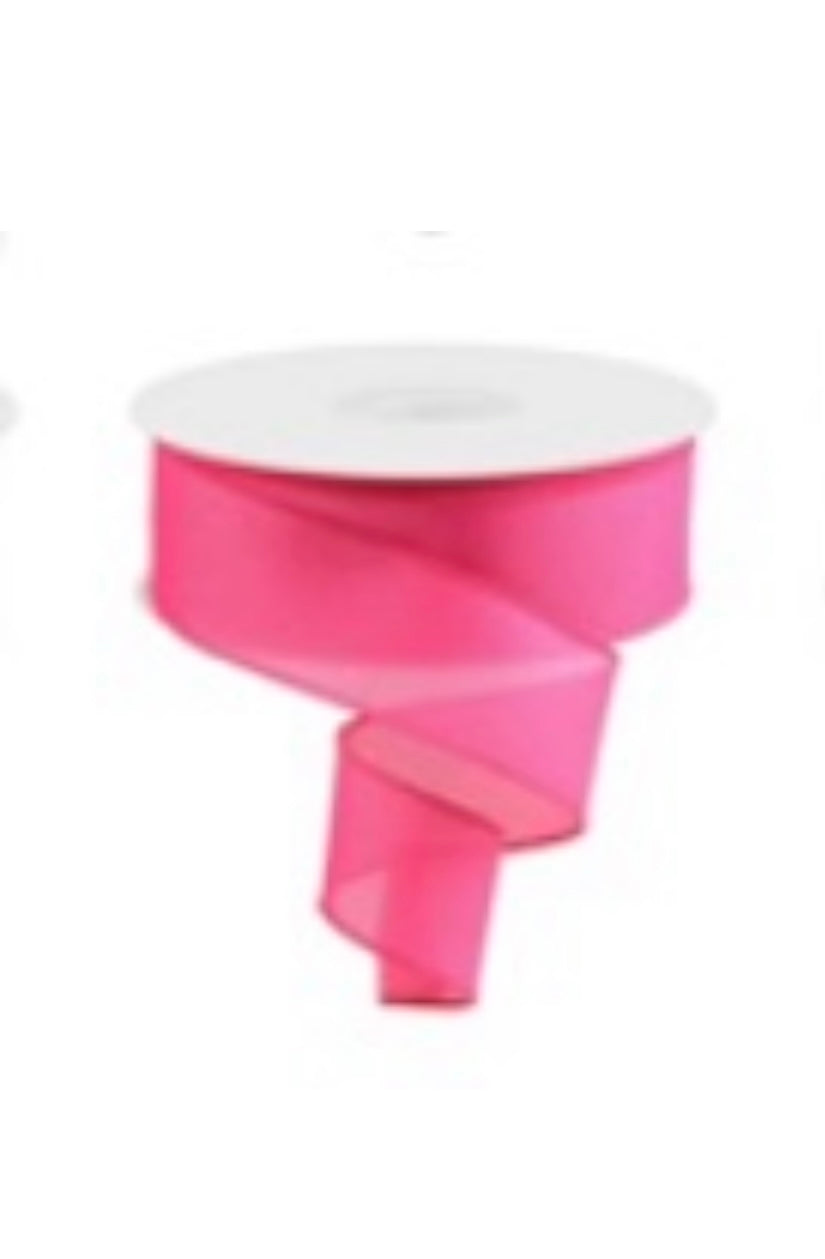 50 Yards - 2.5” Wired Dark Pink Linen Ribbon