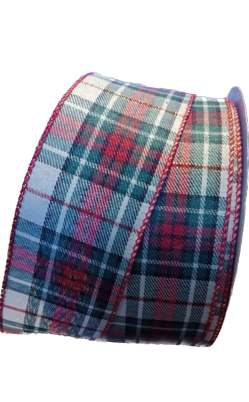 Wired Christmas Plaid Ribbon-2.5”x50 Yards