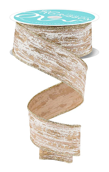 Wired Glitter with Metallic Streaks Ribbon- 1.5”x10 Yards