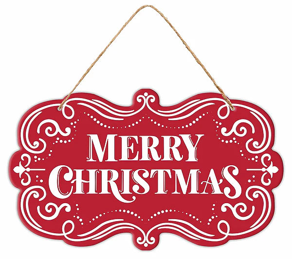 11.5"L x 6.75"H Merry Christmas Wreath Sign