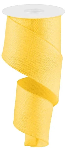 Wired Yellow Cross Royal Burlap Ribbon- 2.5”x10 Yards