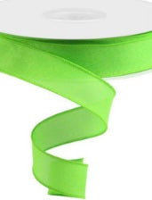 50 Yards - 1.5” Wired Lime Linen Ribbon