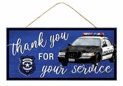12.5"L x 6"H Thank You Got Your Service Wreath Sign