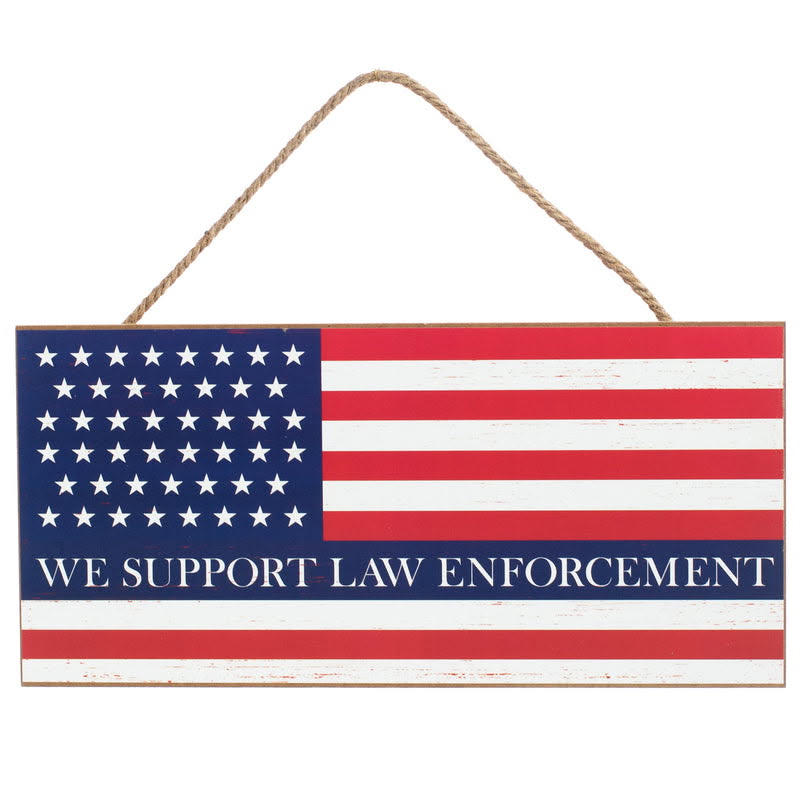 12.5"L x 6"H We Support Law Enforcement Wreath Sign