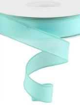 50 Yards - 1.5” Wired Aqua Blue Linen Ribbon