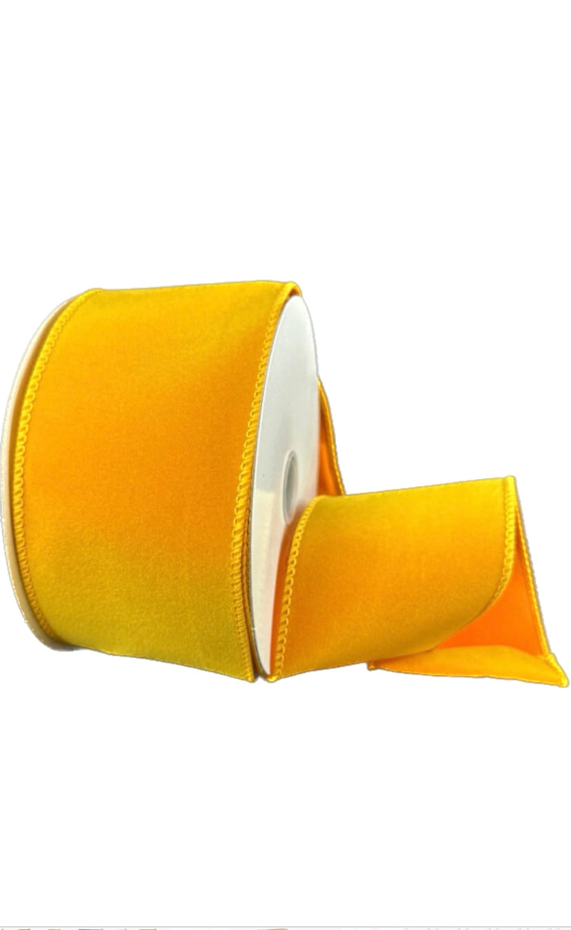 Wired Sunflower Flat Velvet Ribbon-2.5”x10 Yards