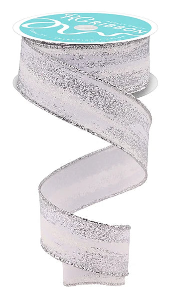 Wired Glitter Paint Strokes Ribbon- 1.5”x10 Yards