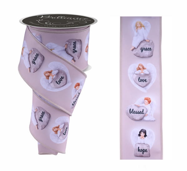 Wired Cream Angel Ribbon- 2.5”x10 Yards