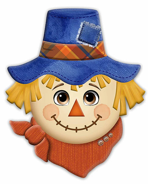 12"H x 10"L Scarecrow With Hat Wreath Sign