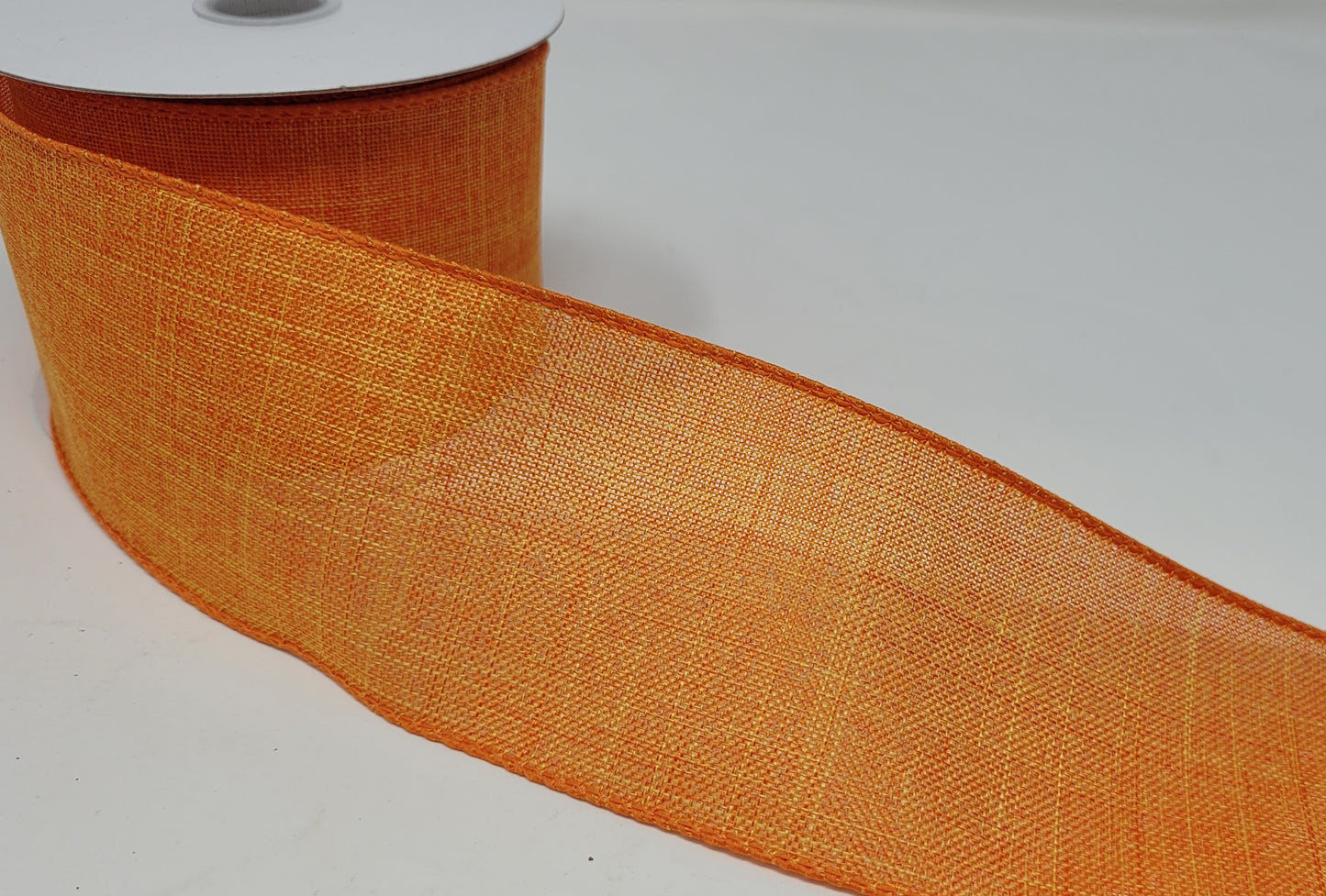 10 Yards - 2.5” Wired Orange Linen Ribbon
