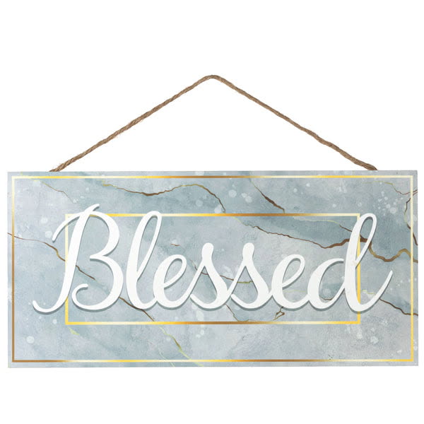 12.5"L x 6"H Blessed Wreath Sign