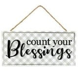 Count Your Blessings Wreath Sign- 12.5”x6”