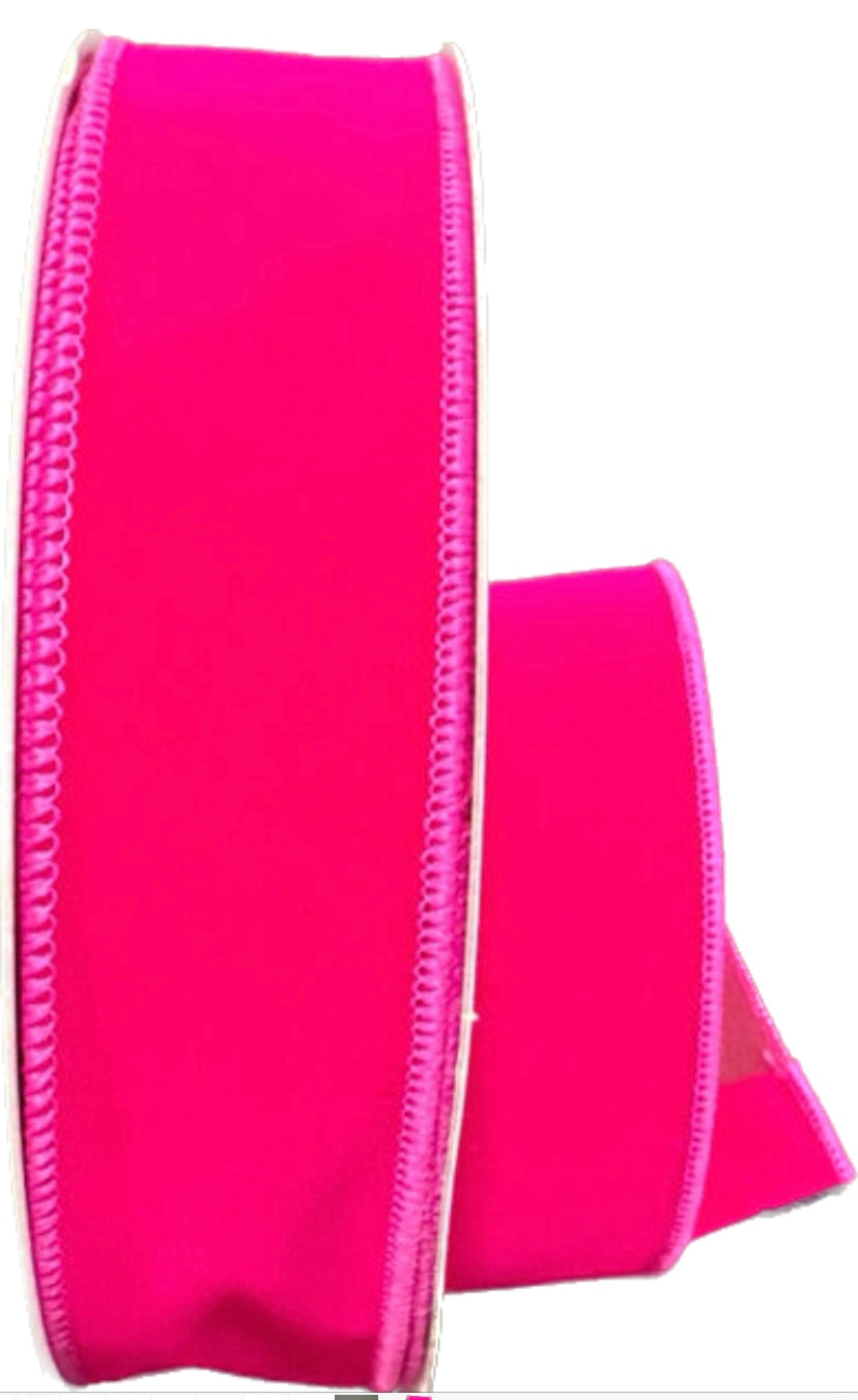 Wired Fuchsia Velvet Ribbon- 1.5”x50 Yards