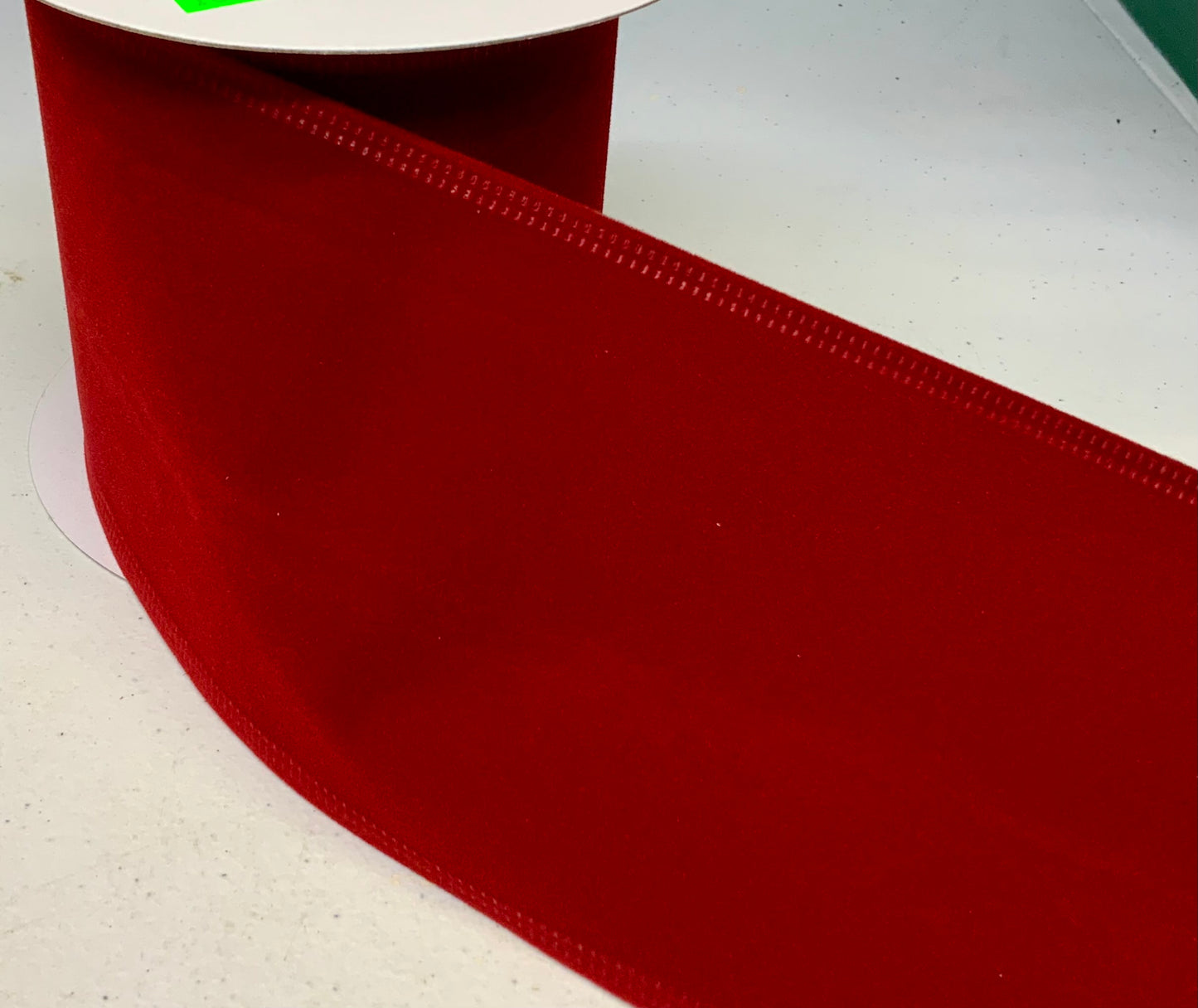 Wired Berry Red Velvet Ribbon-4”x10 Yards