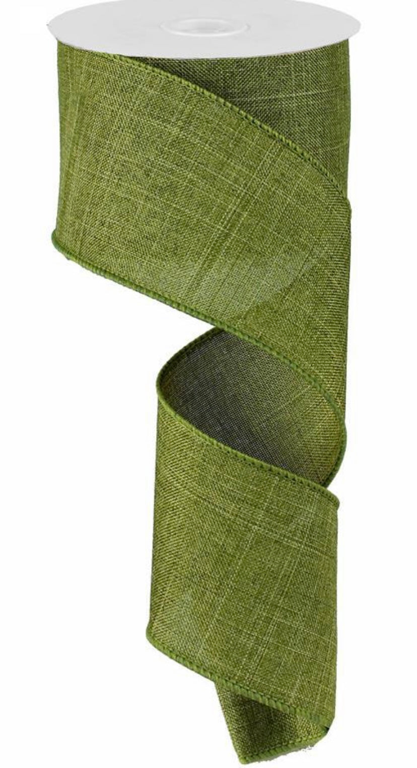 Wired Seamoss Green Royal Burlap Ribbon-2.5”x10 Yards