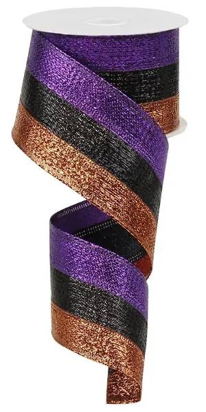 Wired Halloween Horizontal Stripe Ribbon-2.5”x10 Yards