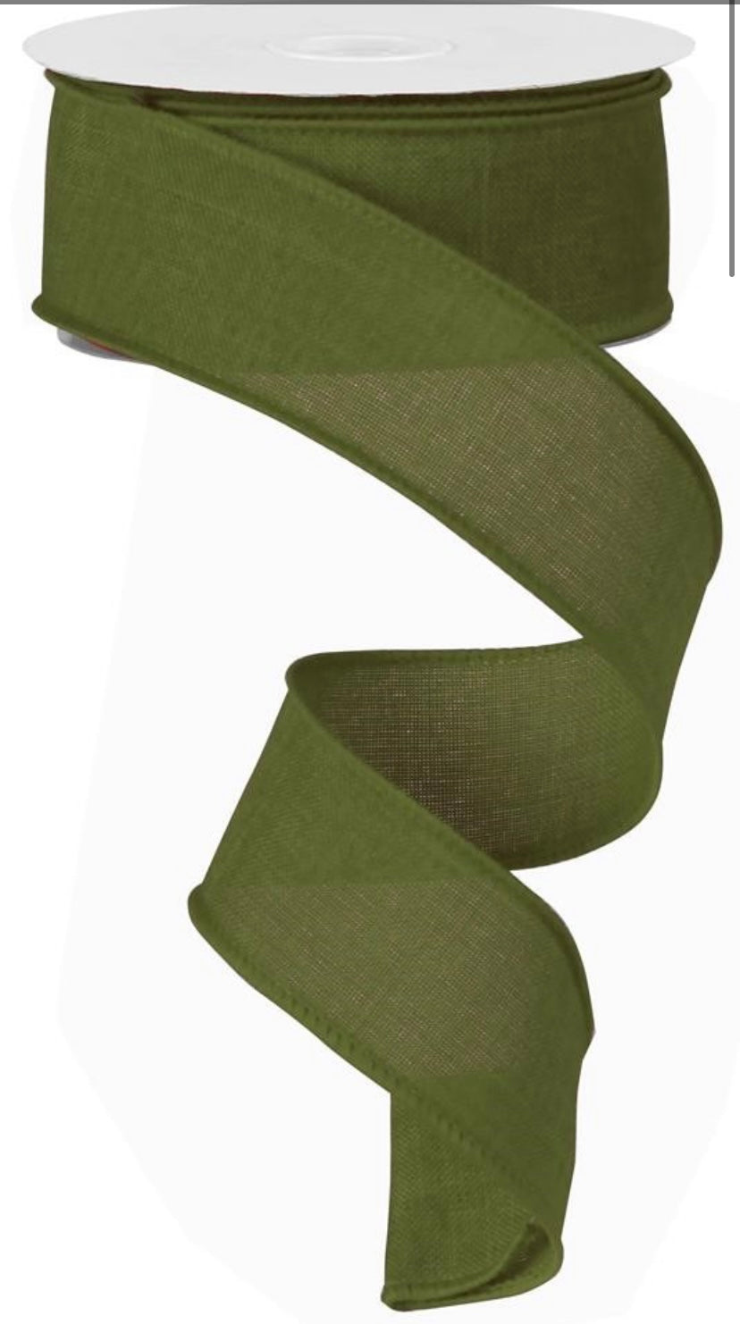 Wired Seamoss Green Royal Burlap Ribbon-1.5”x10 Yards