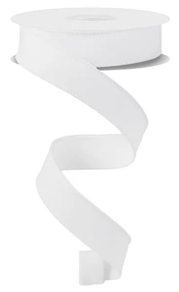 Wired White Linen Ribbon-7/8”x10 Yards