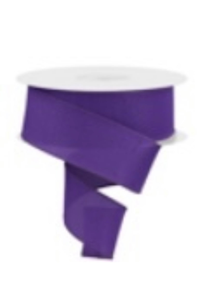 50 Yards - 2.5” Wired Dark Purple Linen Ribbon