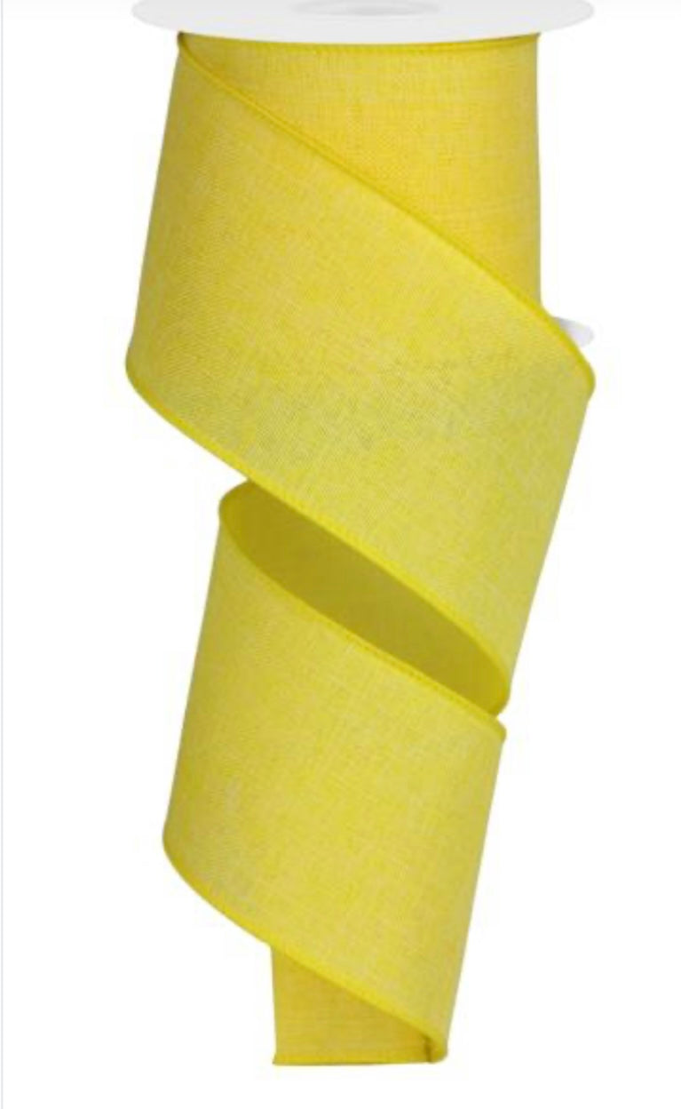 Wired Yellow Royal Burlap Ribbon- 2.5”x50 Yards