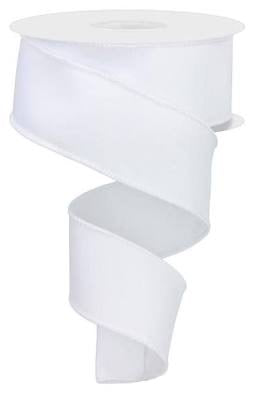 50 Yards - 2.5” Wired White Linen Ribbon