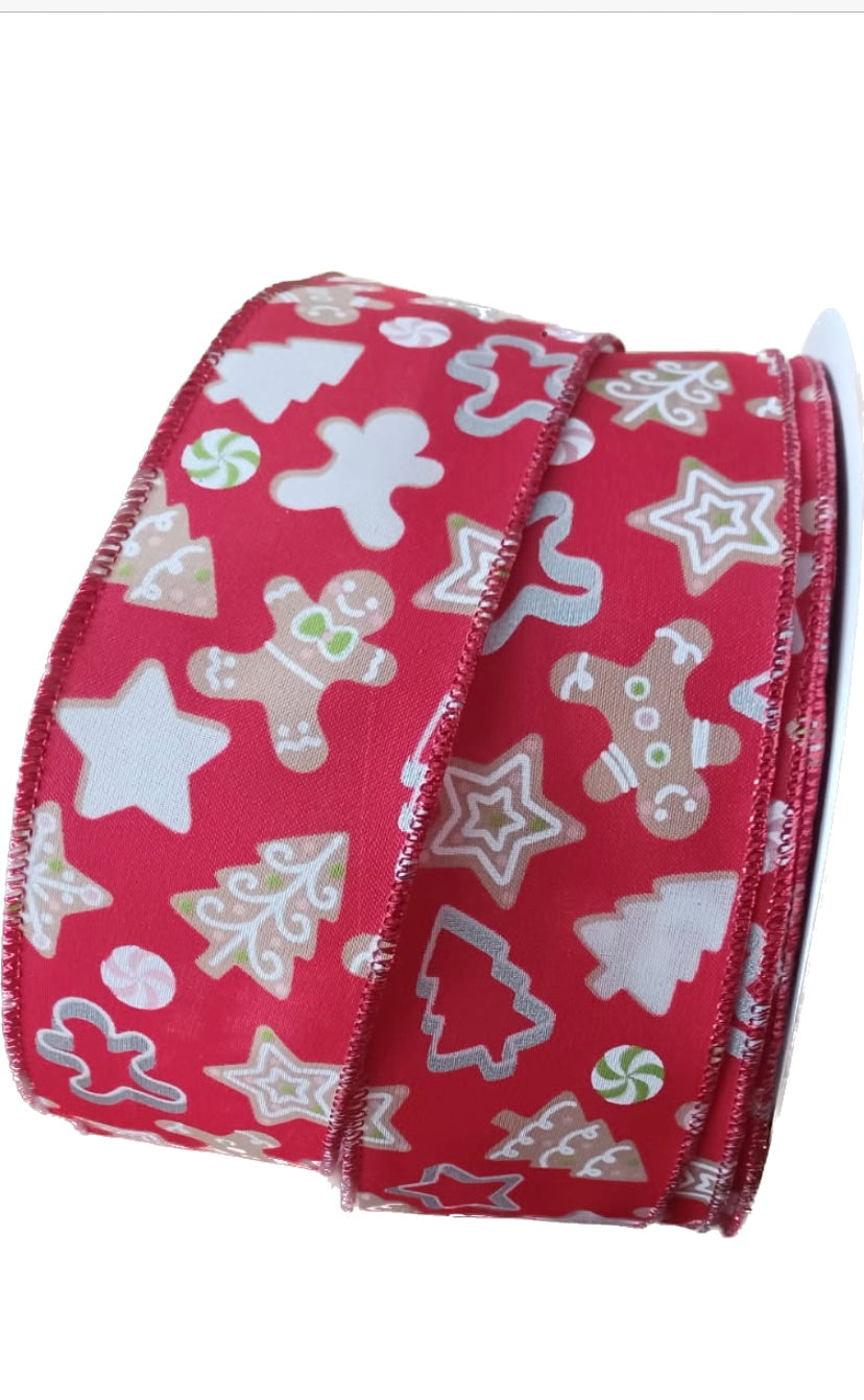 Wired Christmas Cookies Ribbon-2.5”x50 Yards
