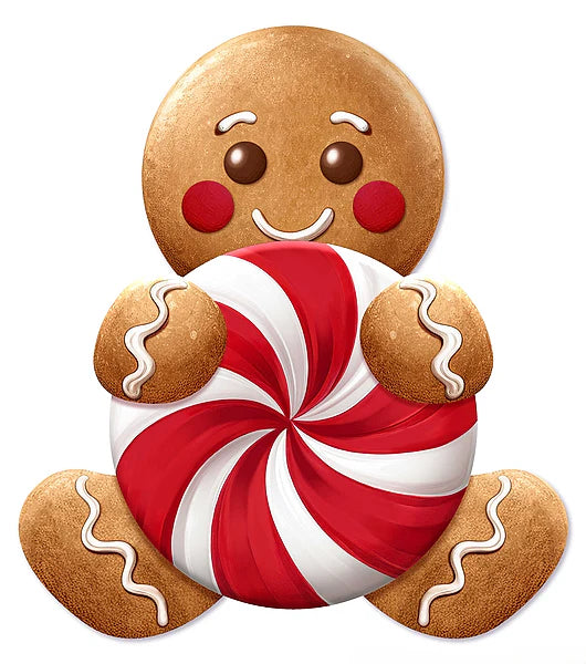12"H x 10.77"L Gingerbread/Candy Wreath Sign