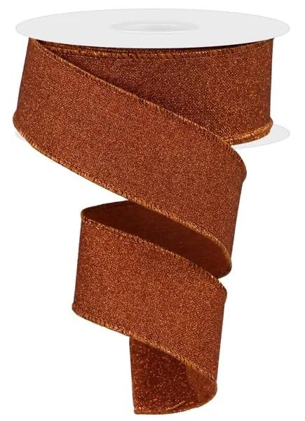 Wired Orange Glitter Ribbon-1.5”x10 Yards