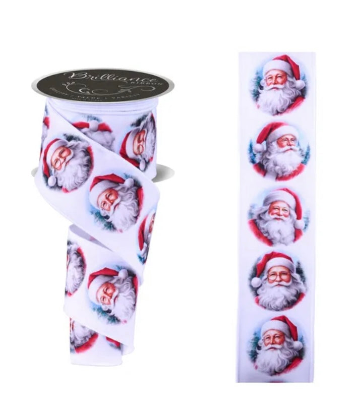 Wired Santa Ribbon- 2.5”x10 Yards