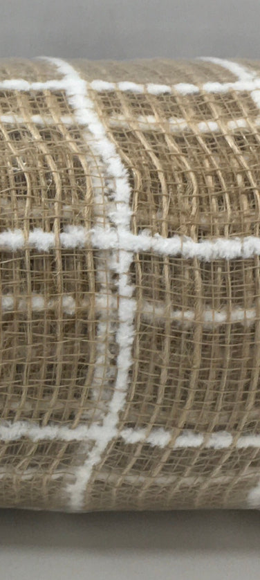 10”x10 Yards - Natural and White Burlap Grid Mesh