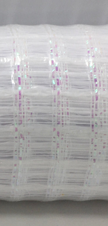 10”x10 Yard White Iridescent Accent Wide Weave Mesh