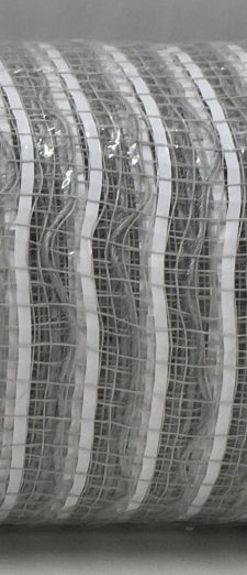 10”x10 Yards - Gray and White Stripe Mesh