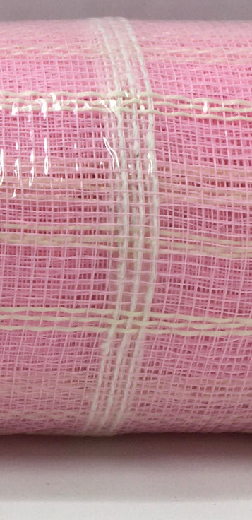 10”x10 Yards - Pink and Cream Fuzz Chex Meshed p