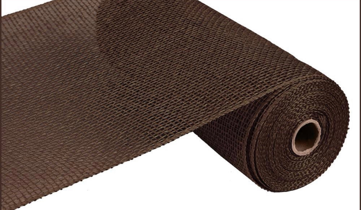 10”x10 Yard Chocolate Poly Burlap Mesh