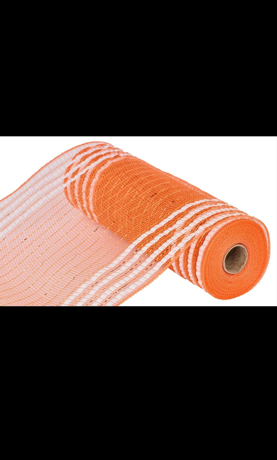 10"x10YD Orange and White Wide Foil Mesh