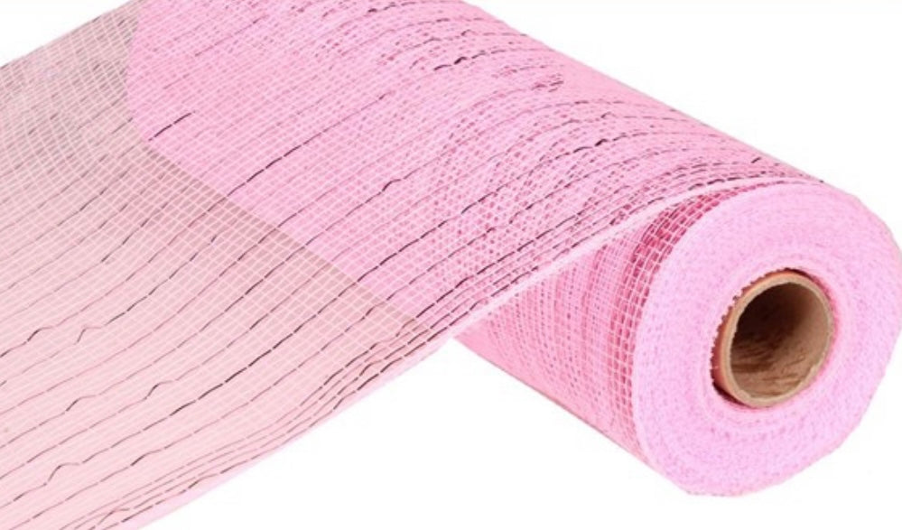 10.25” x 10 Yards Pink Metallic Mesh