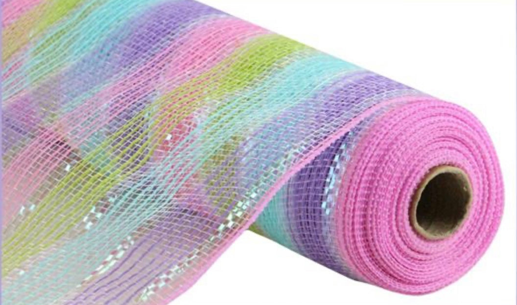 10.25 x 10 Yards Multi Color Faux Jute Mesh