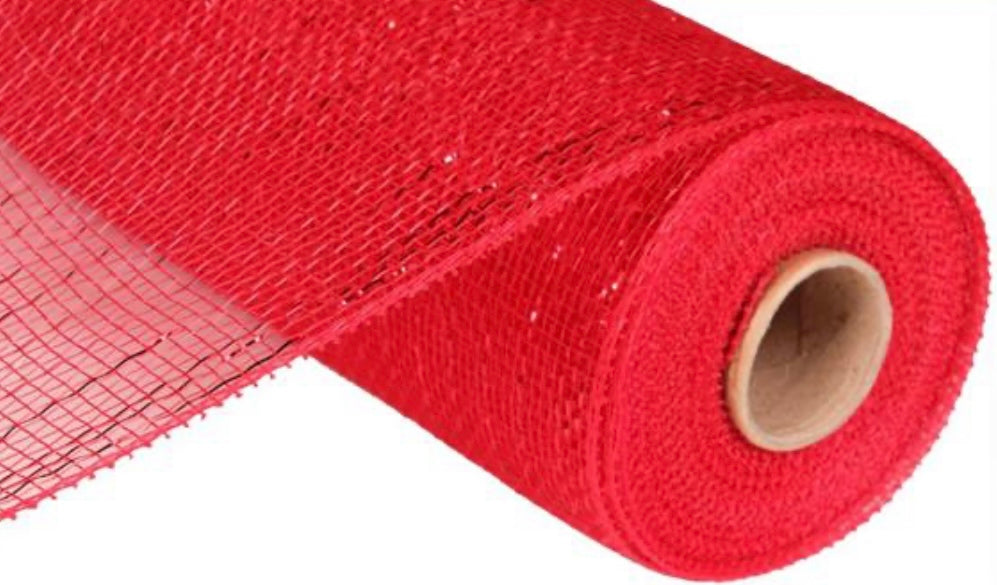 Red Foil Metallic Mesh- 10”x 10 Yards