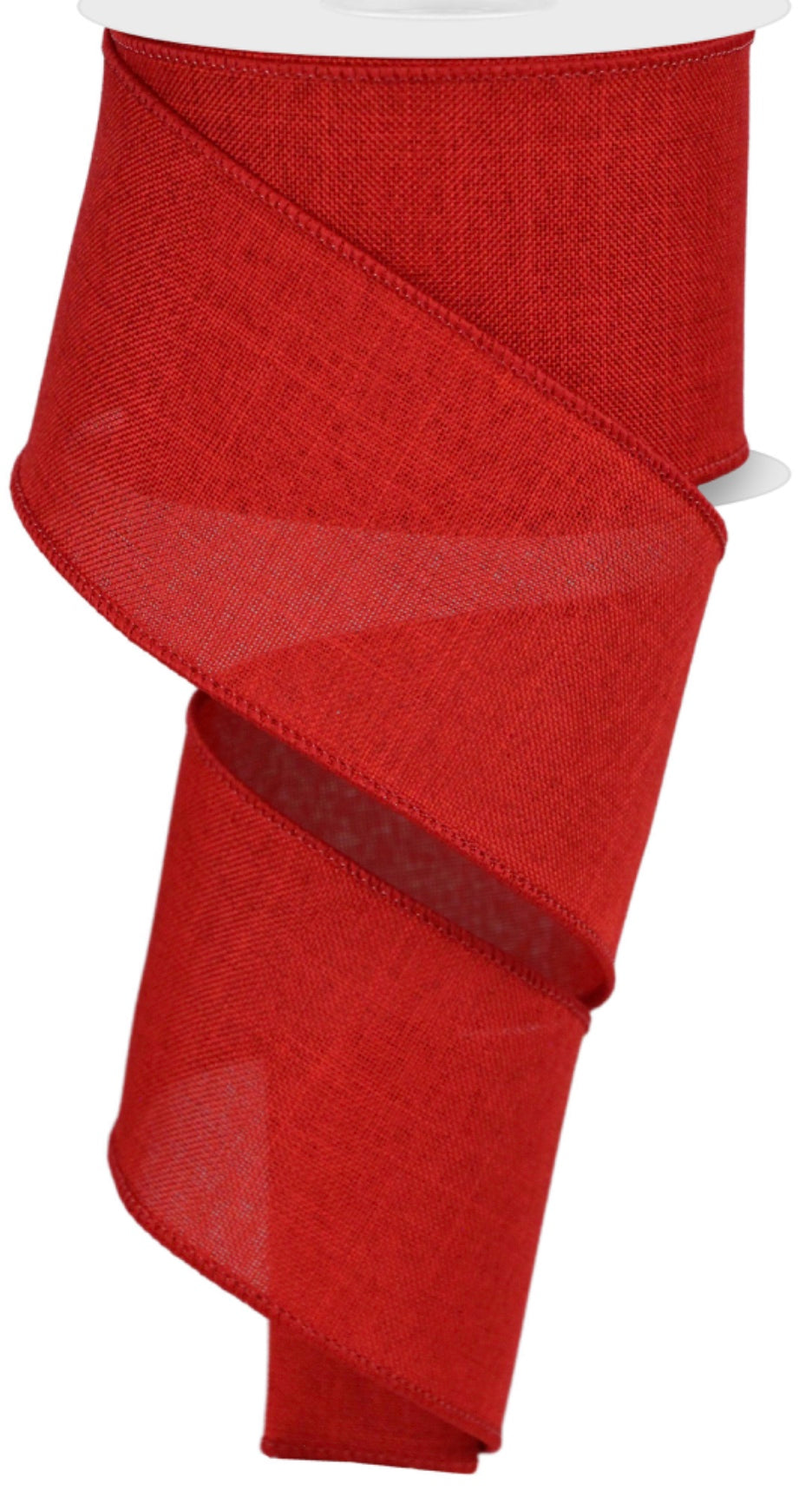 10 Yards - 2.5” Wired Red Linen Ribbon