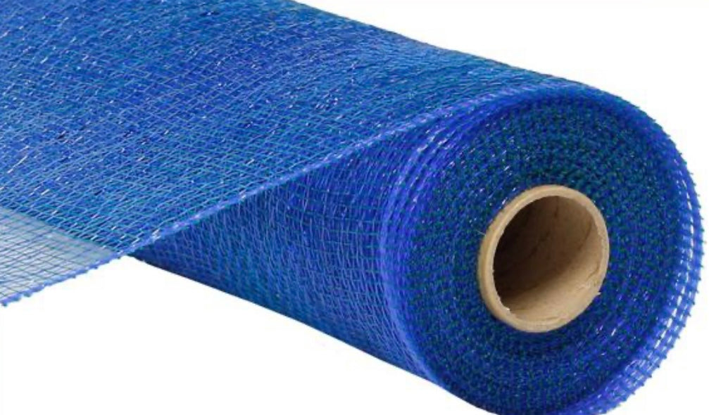 10” x 10 Yards Peacock Blue Metallic Mesh