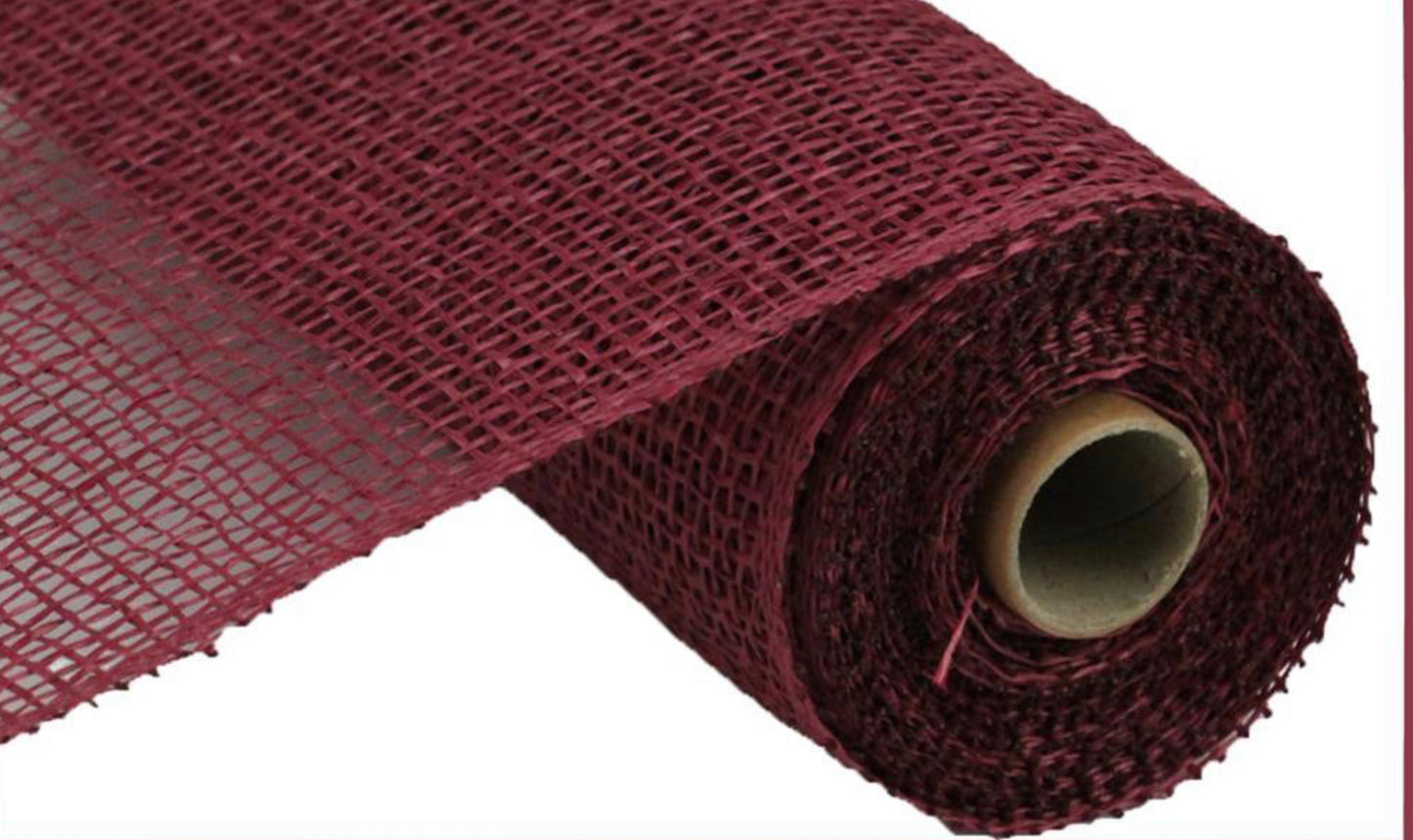 10”x10yd Burgundy Poly Burlap Mesh