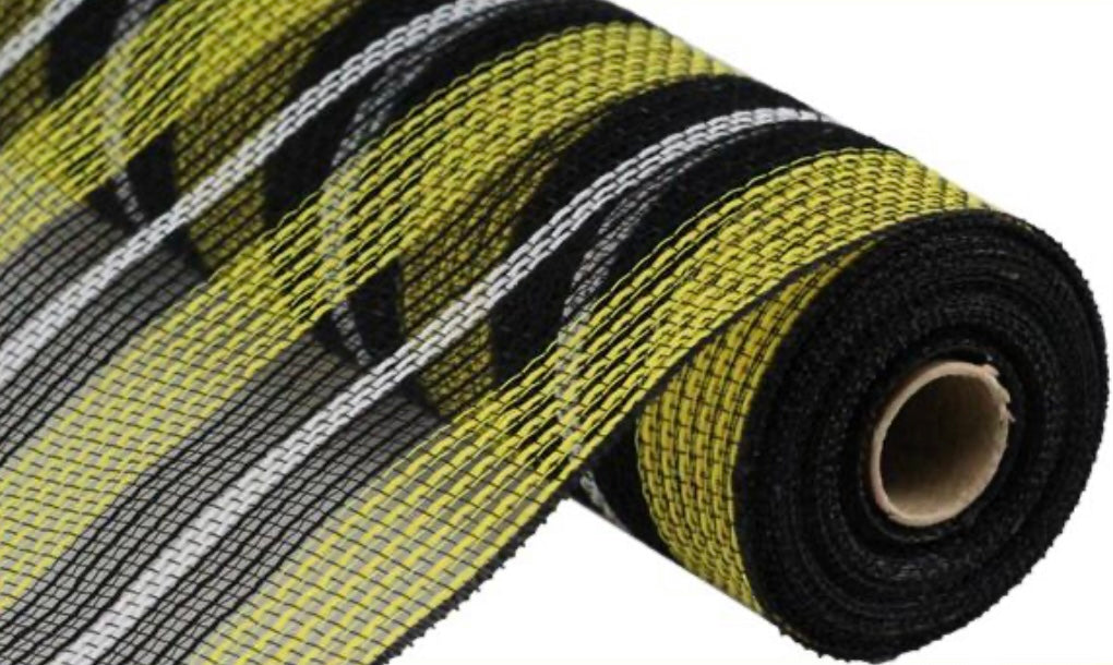 10.25” x 10 Yards Faux Jute Stripe Mesh